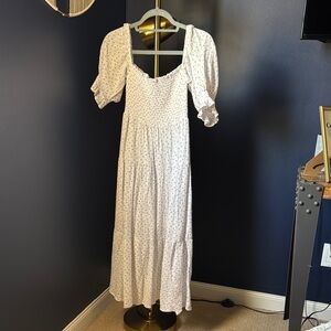 Elegant White Floral Women's Dress